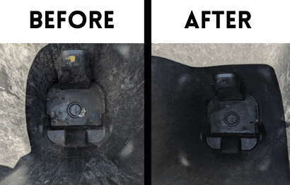 Dumpster pad before and after